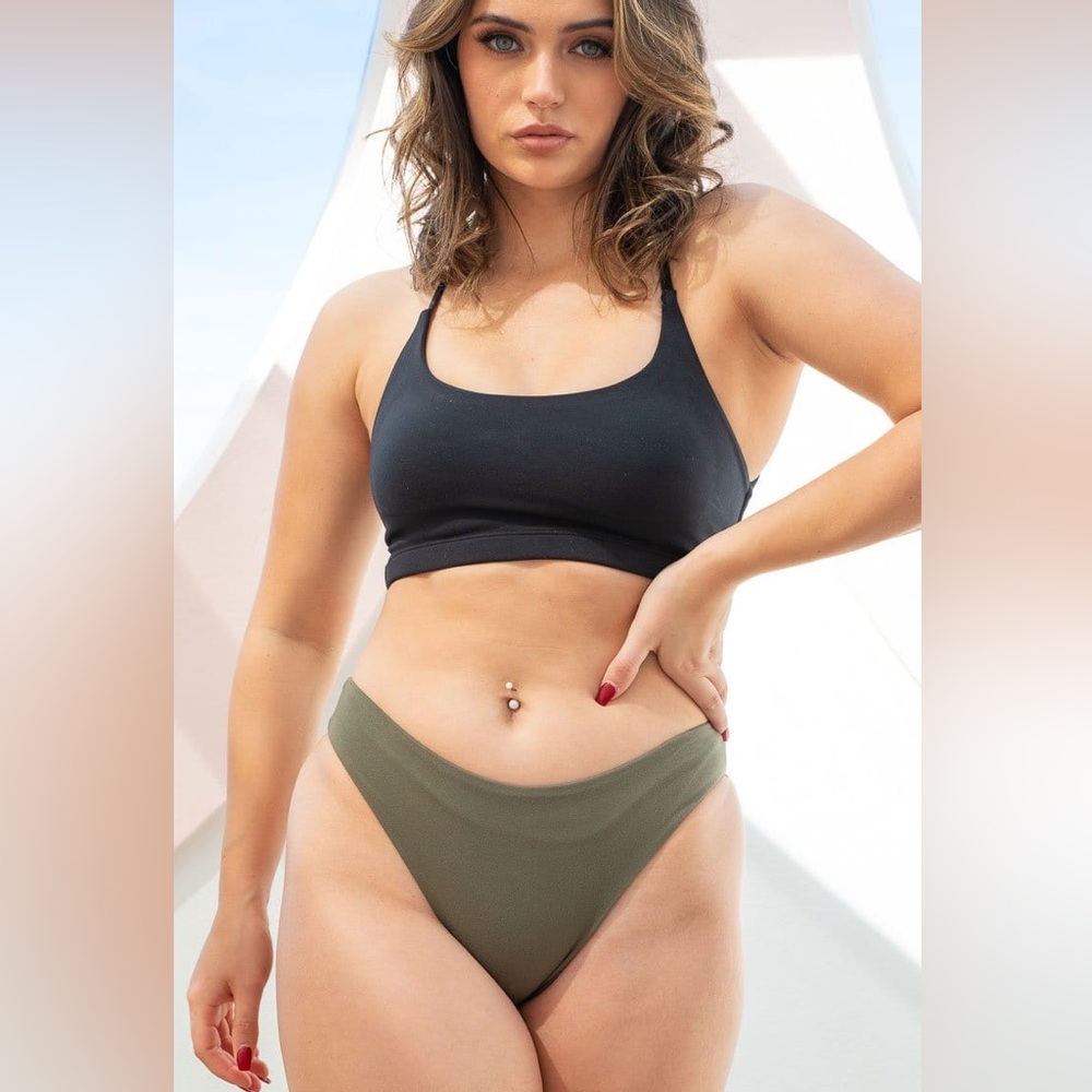 Lunalae bikini style pole bottoms in khaki